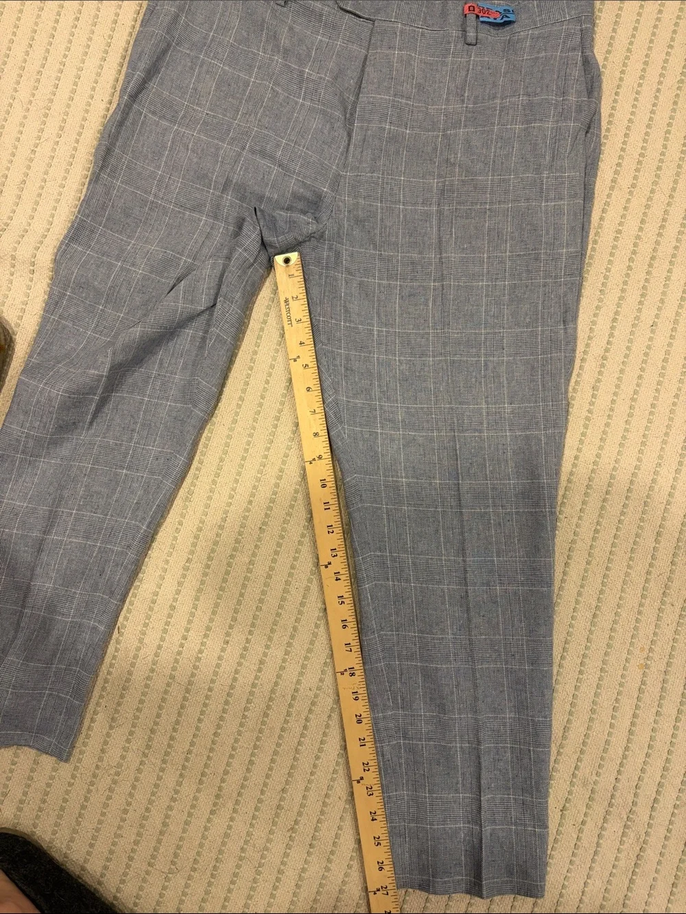 Banana Republic Linen Blend Grey/Blue/White Window Pane Suit